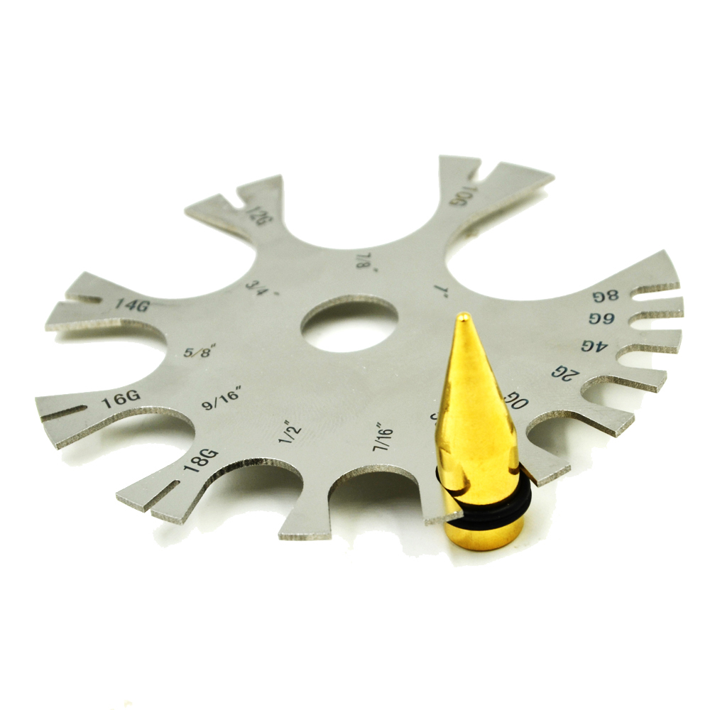 Body Jewelry Measurements - Rvs Gauge Wiel Buik Tong Barbell
