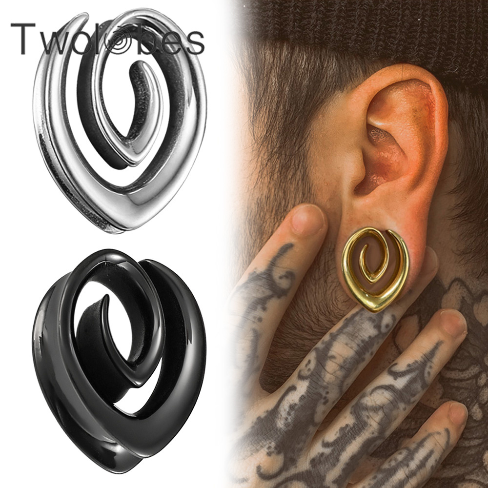 Body Jewelry Hangers - Twolobes 2Pcs Spiraal Eenvoudige Zadelpluggen Hangers