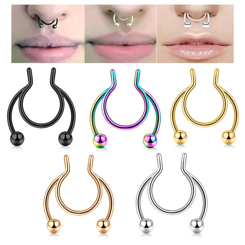 Body Jewelry Nose Ring - U-vormige nep-neusring hip hoepel septum rock