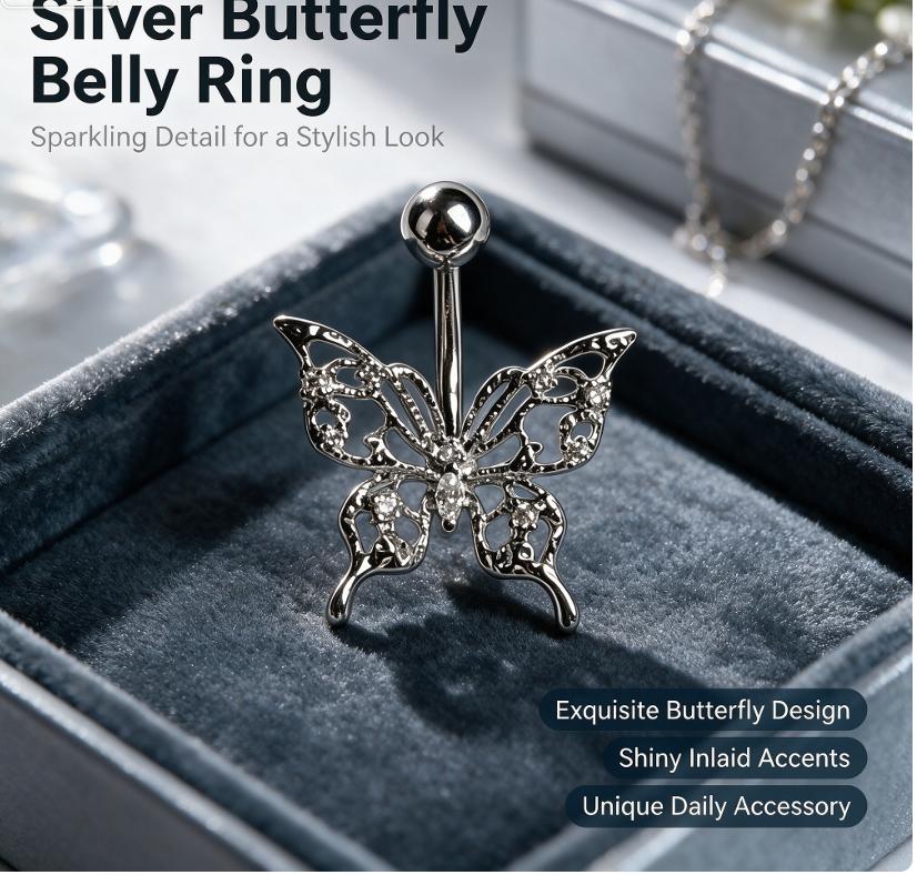 Body Jewelry Tunnels - RVS holle vlinder buikknopring navelpiercingring voor