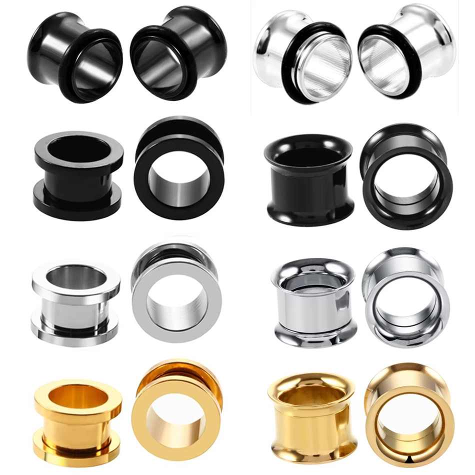 Body Jewelry Tunnels - 1 paar Rvs Oordoppen Tunnels Flesh