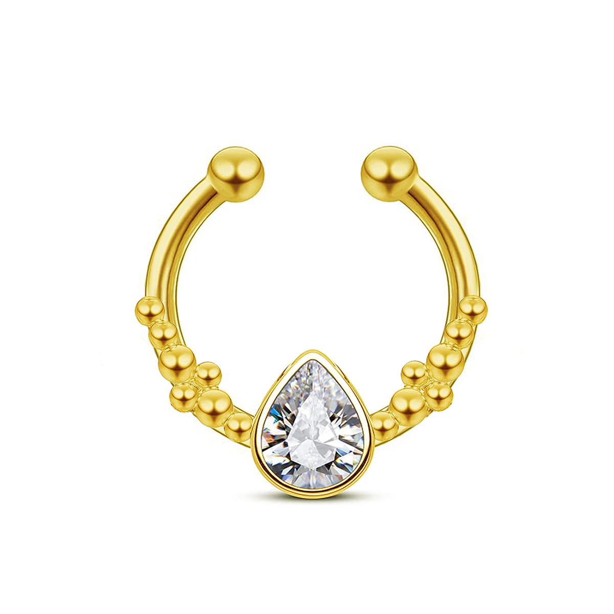 Body Jewelry Nose Ring - Roestvrijstalen Hoefijzer Water Druppel Valse Neusring