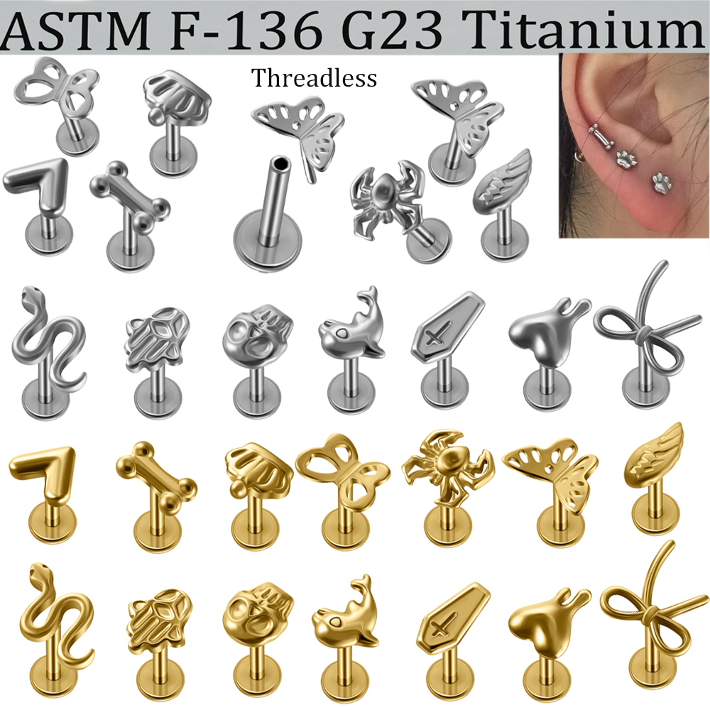 Body Jewelry Etc - 2/1 Stuks G23 Solid Titanium Threadless