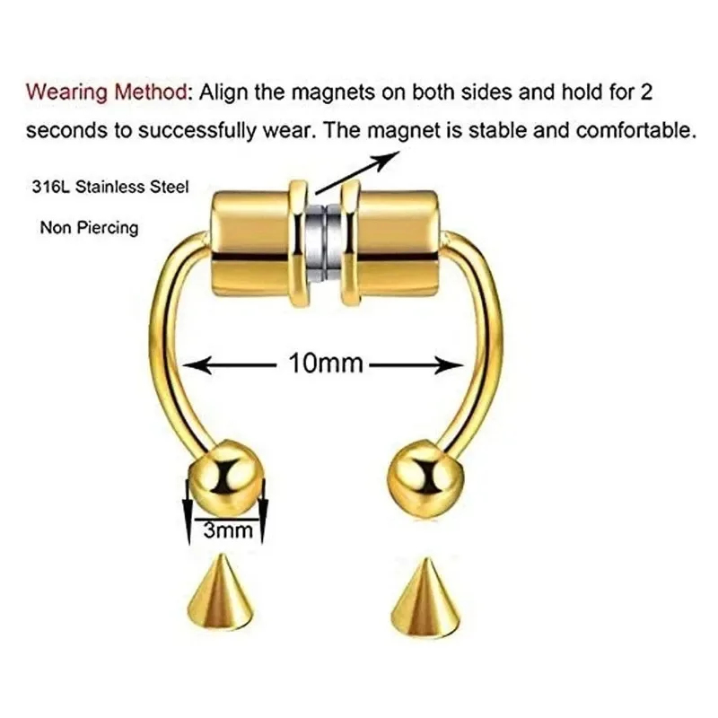 1/2/3 stuks nep magnetische ne - Body Jewelry Nose Ring recensie en prijs