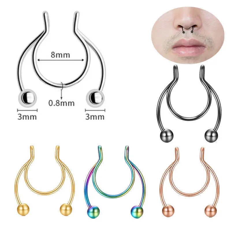 U-vormige nep-neusring hip hoe - Body Jewelry Nose Ring recensie en prijs