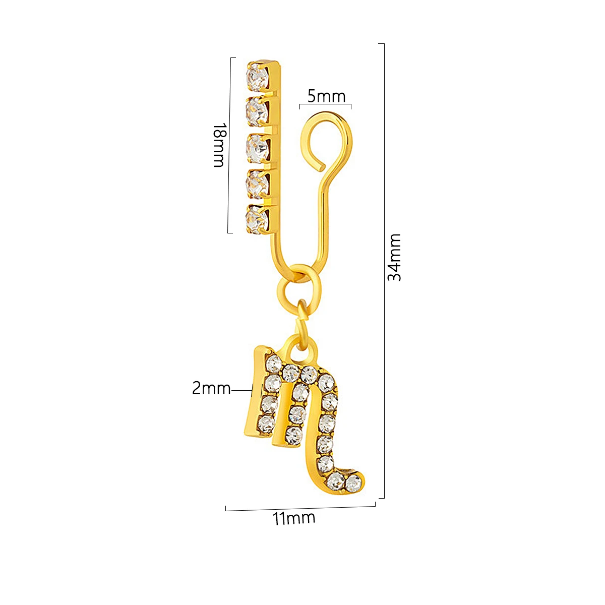 2 Pak Oorklemmen Metalen Zirko - Body Jewelry Nose Ring recensie en prijs