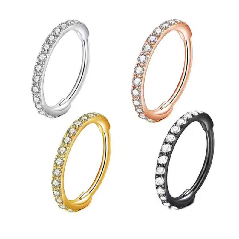 16G Clear CZ Neusring Hoop 316 - Body Jewelry Ear Piercing recensie en prijs