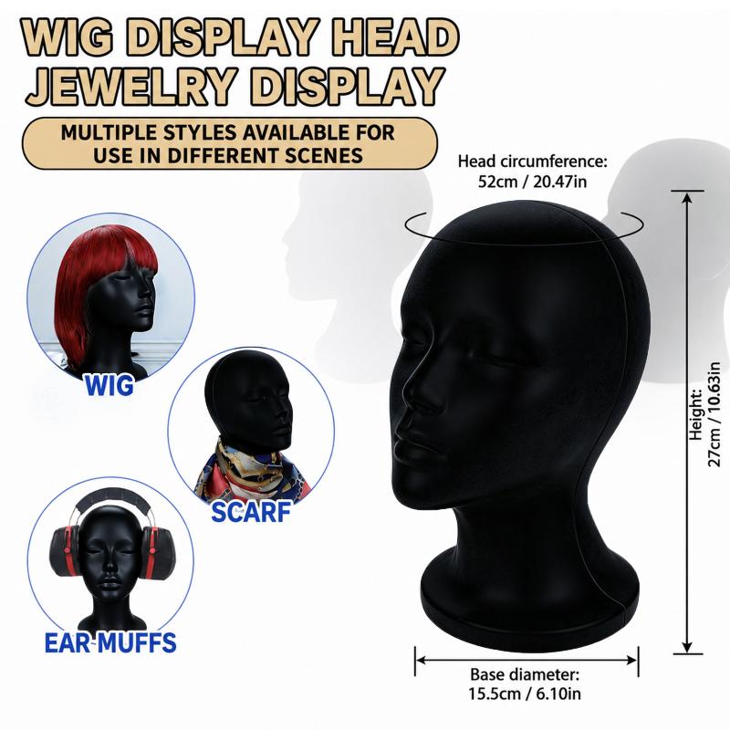 Zwarte fluwelen mannequin hoof - Body Jewelry Shop recensie en prijs