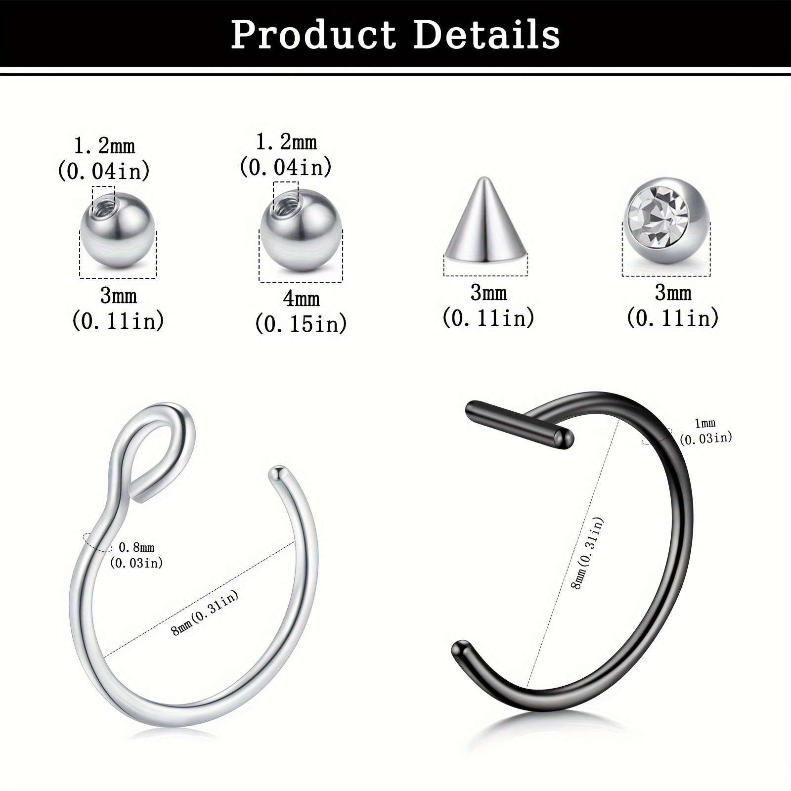 Nep-piercings, nep-lipring, ne - Body Jewelry Nose Ring recensie en prijs